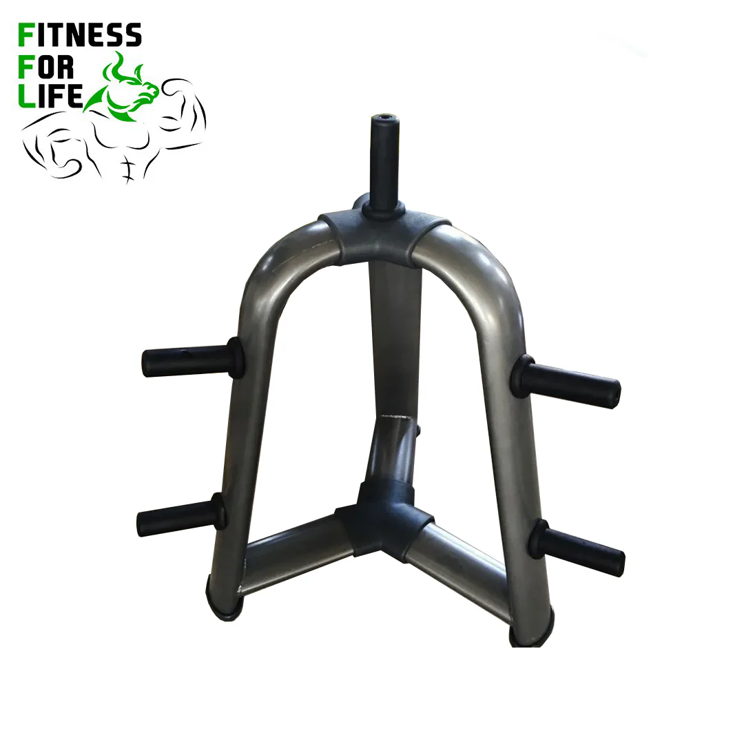 340 lb Tri Grip Weight Plates Set + Bar + Rack - Image 3