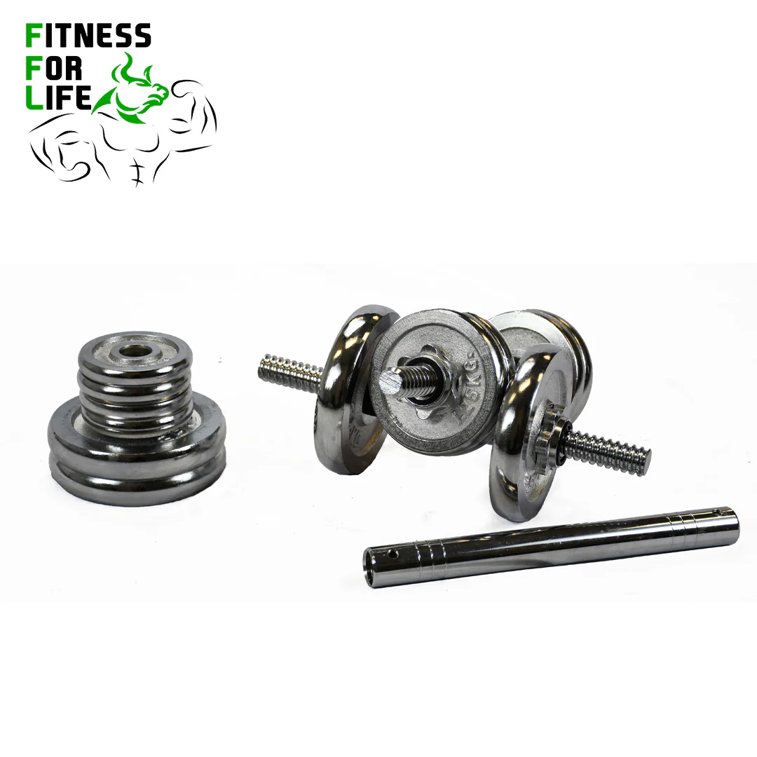 Adjustable Chrome Dumbbells Set - Image 4