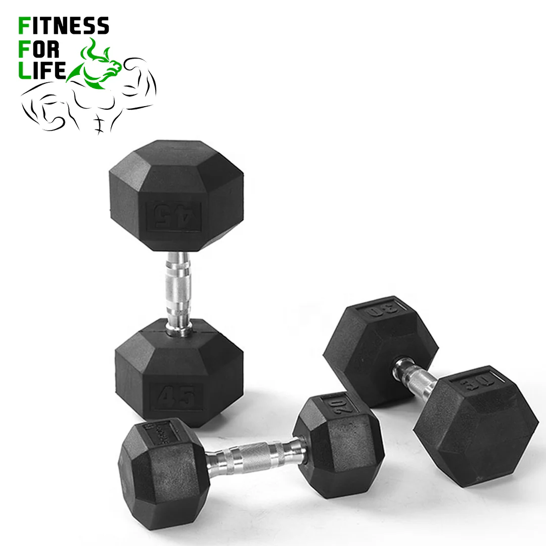HEX Rubber Dumbbells - Image 3