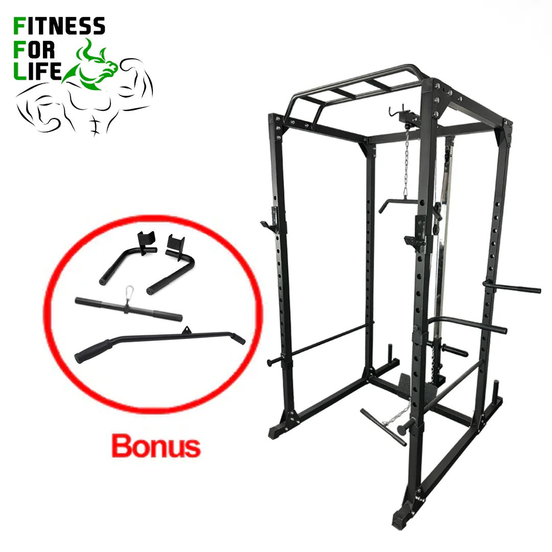 Power Rack Lat Pulldown Bundle (Rubber plates) - Image 3