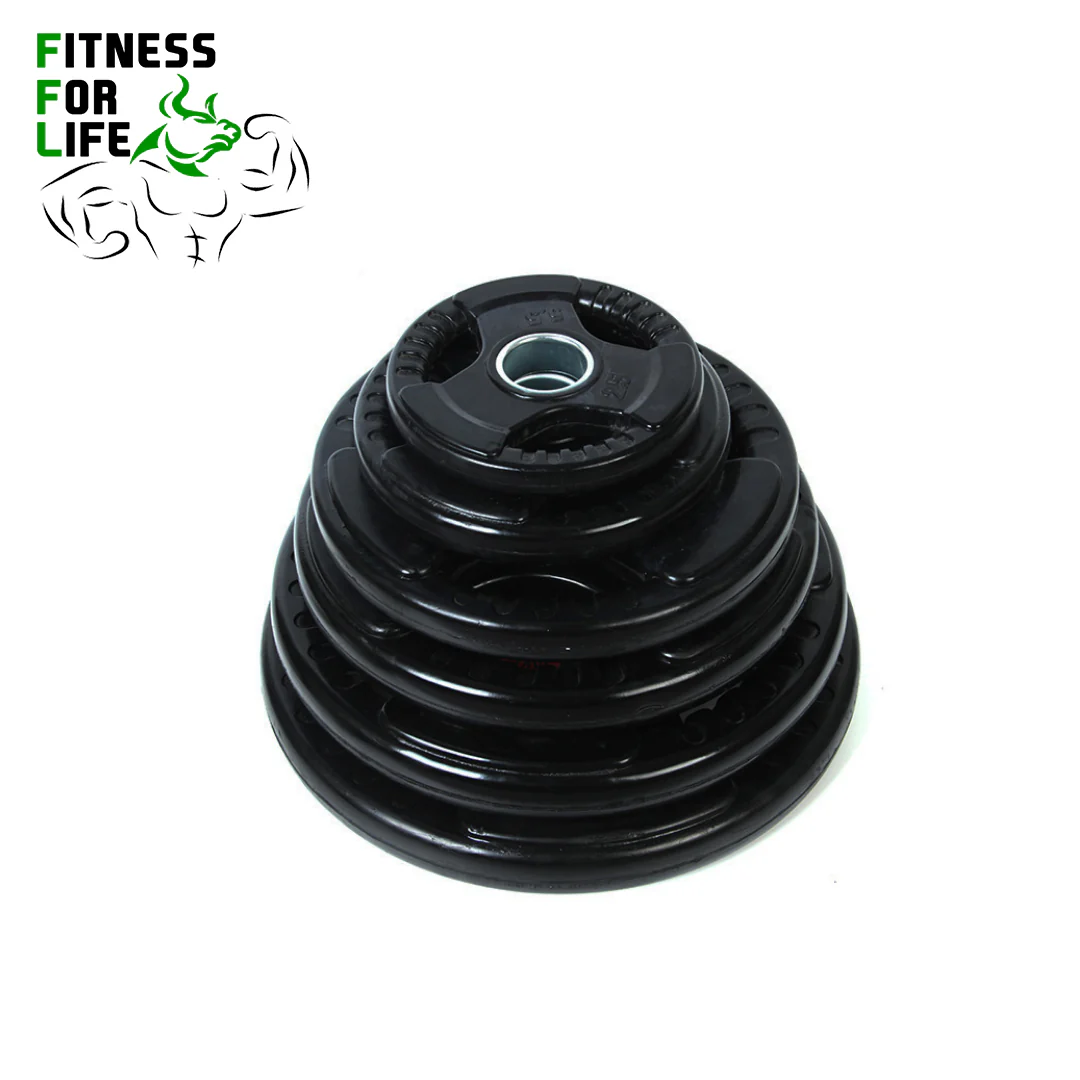 Tri-Grip Handle Weight Plates Rubber Coated - Image 3